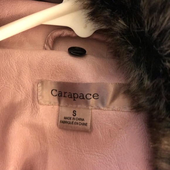 NWOT Mauve/Lavendar Faux Fur Collar Leather Jacket - Picture 5 of 6